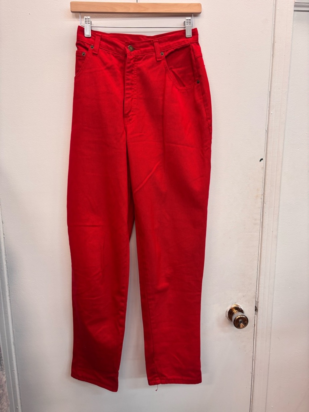 Vintage 70s 80s Red Canvas High Waisted Jeans Women’s 28 Made in Canada